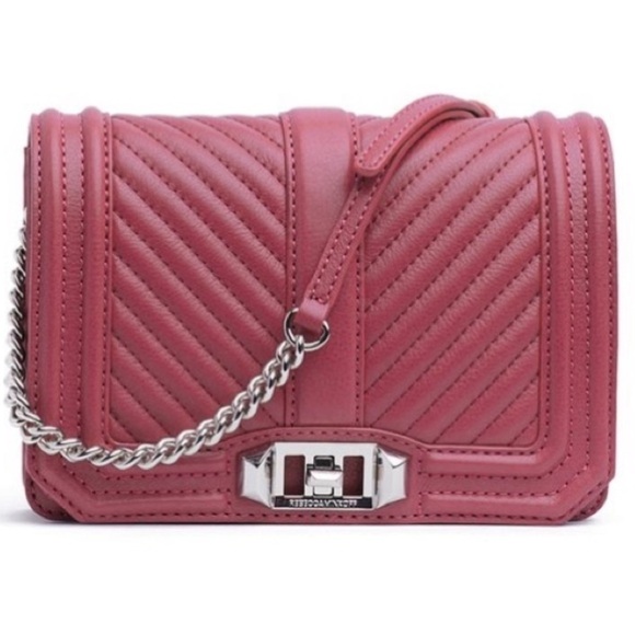 Rebecca Minkoff Small Love Leather Crossbody Purse in Fig - Picture 1 of 12